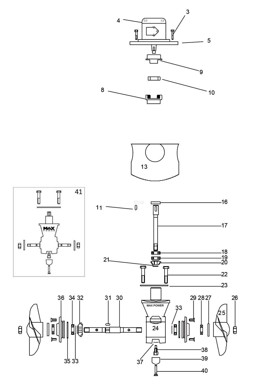 Max-Power CT300 Hydraulic spare parts