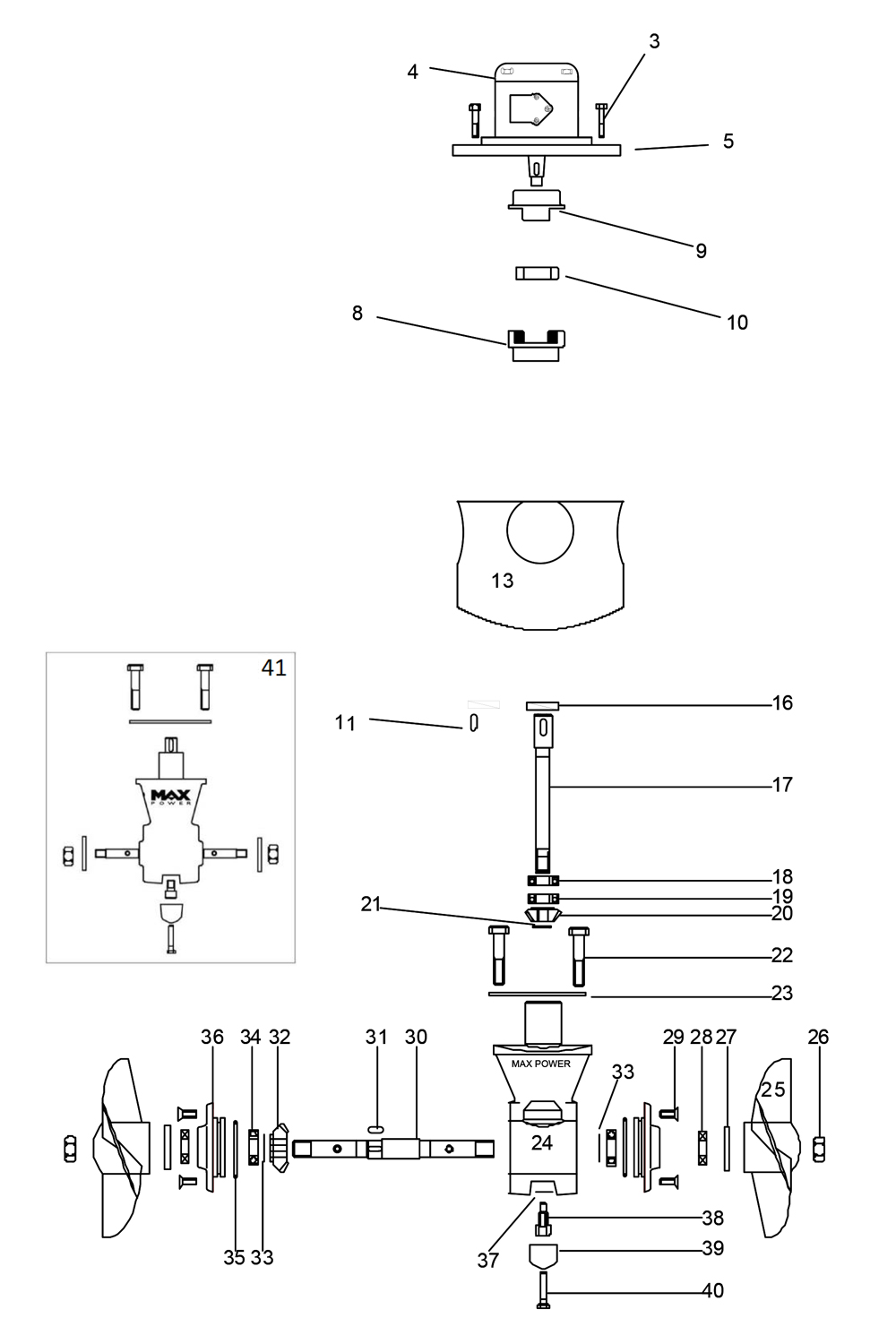 Max-Power CT325 Hydraulic spare parts