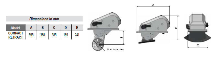 Max-Power electric retractable thruster dimensions